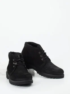 Panama Jack – Schnürboots aus Veloursleder schwarz