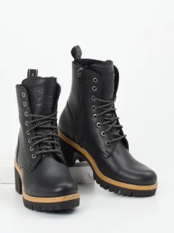 Panama Jack – Schnürboots aus Lammleder schwarz