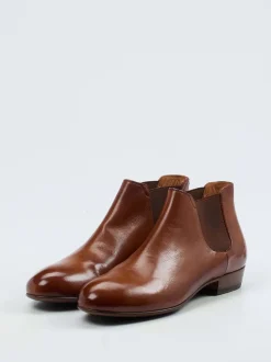 Pantanetti – Chelsea Boots aus Kalbleder mittelbraun