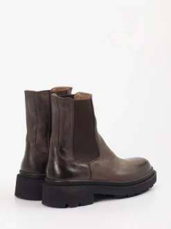 Pantanetti – Chelsea Boots aus Leder in Schlammgrau