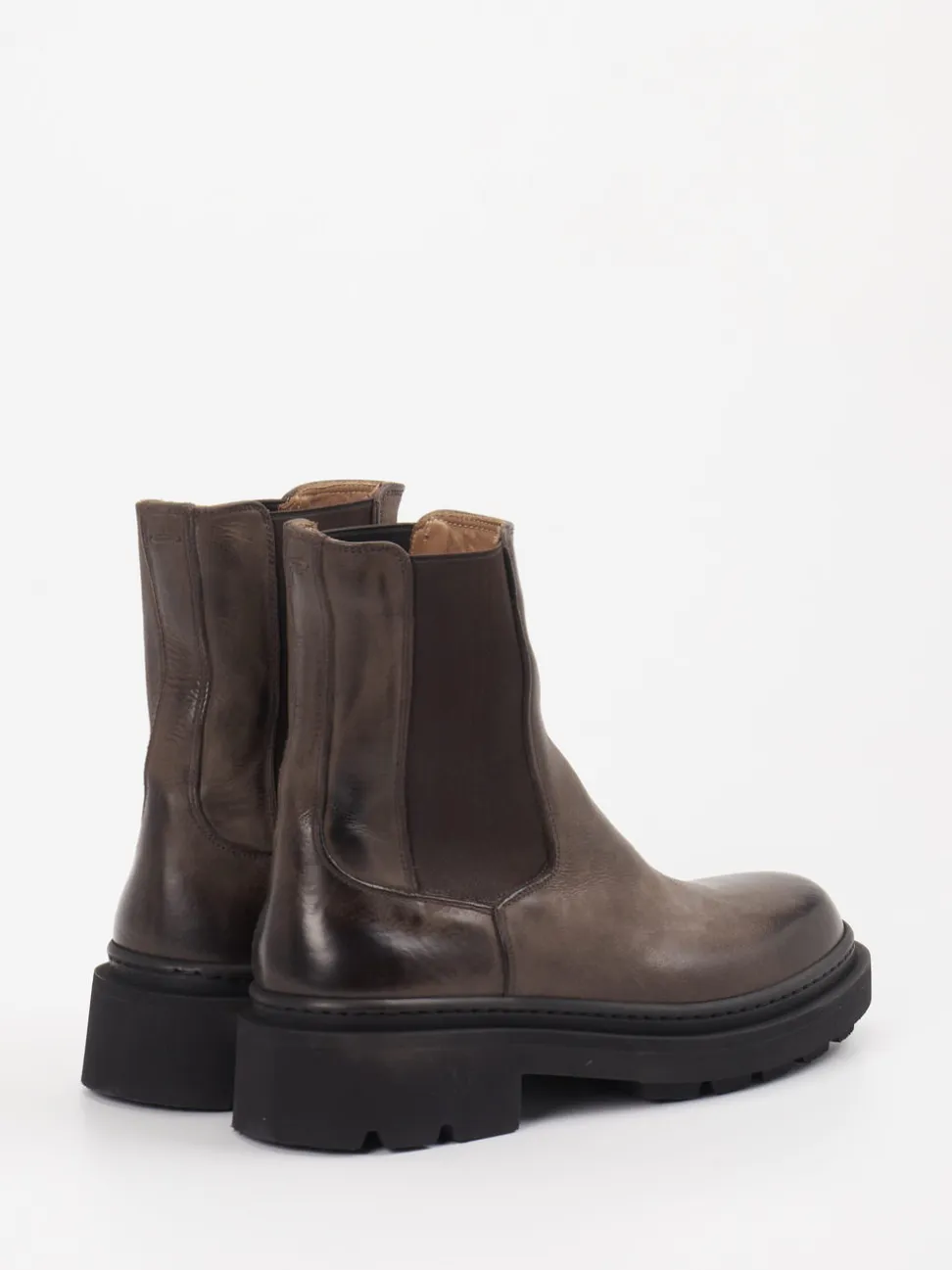 Pantanetti – Chelsea Boots aus Leder in Schlammgrau