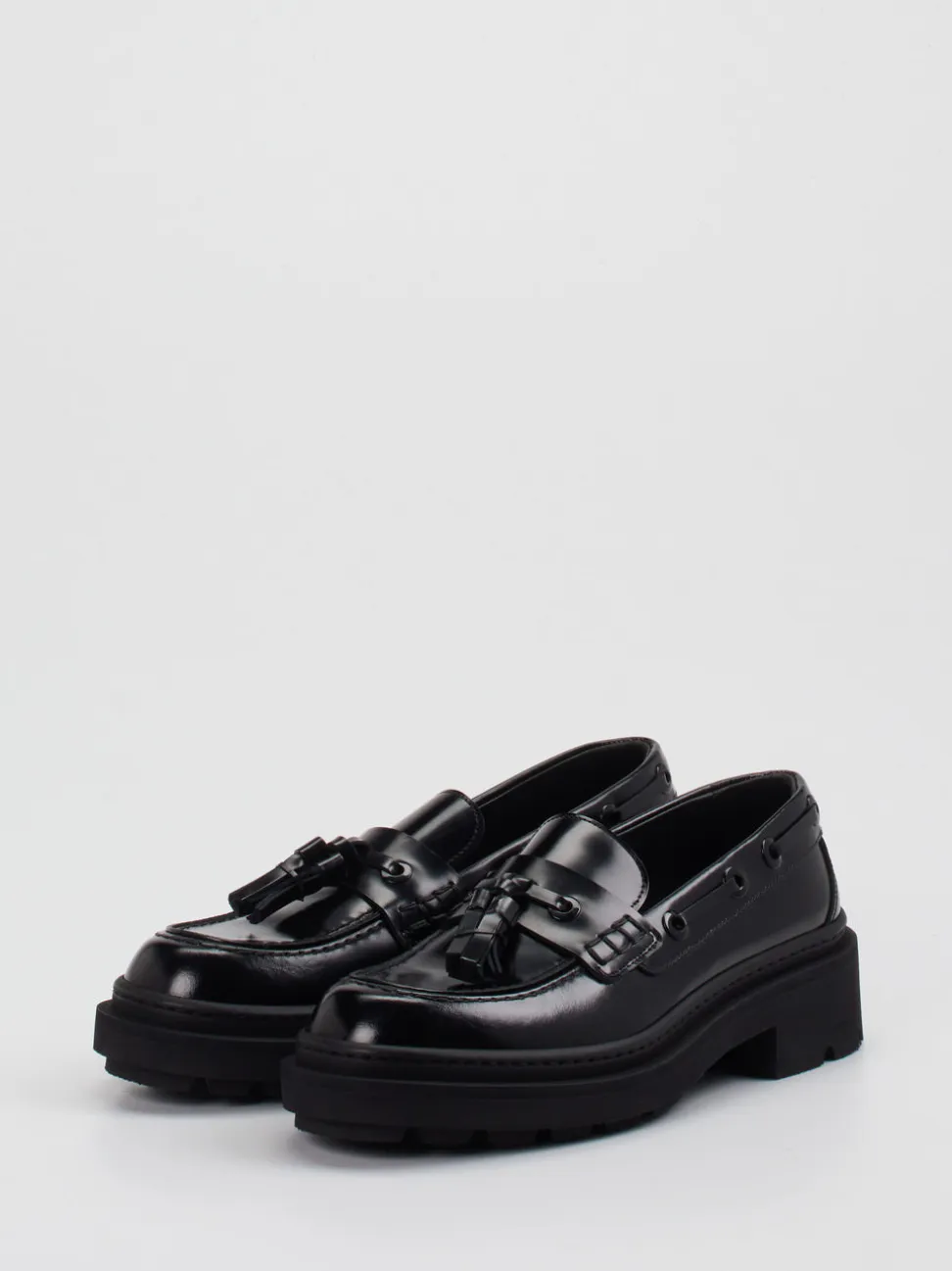 Pantanetti – Chunky-Loafer aus schwarzem Glattleder