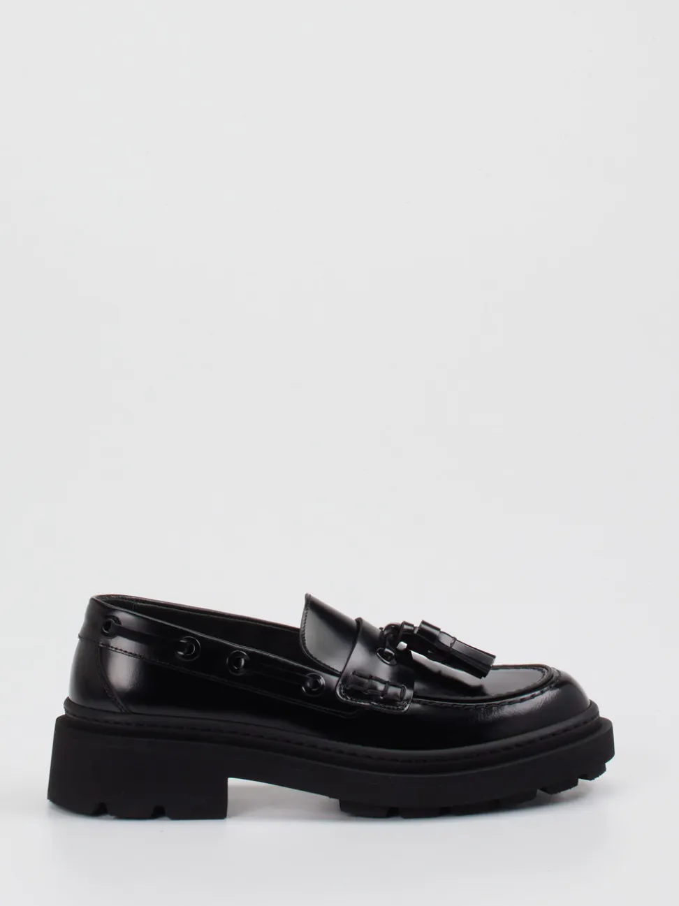 Pantanetti – Chunky-Loafer aus schwarzem Glattleder