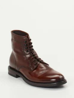 Pantanetti – Derby Boots aus Kalbleder kastanienbraun