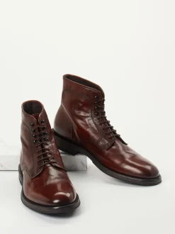 Pantanetti – Derby Boots aus Kalbleder kastanienbraun