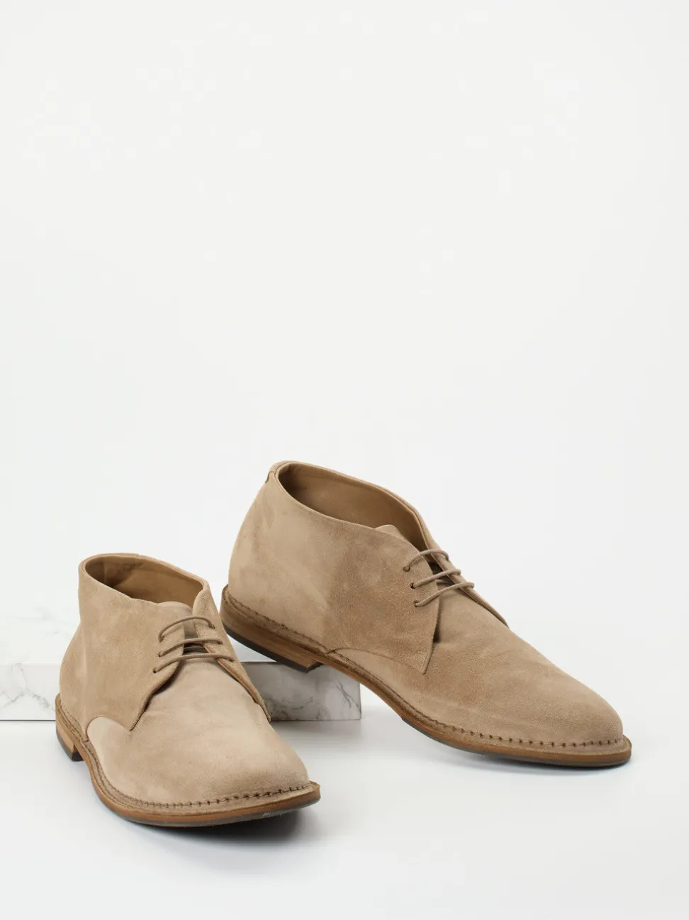 Pantanetti – Desert Boots aus Veloursleder beige