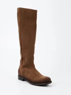 Pantanetti – Kniehohe Stiefel aus Veloursleder Braun