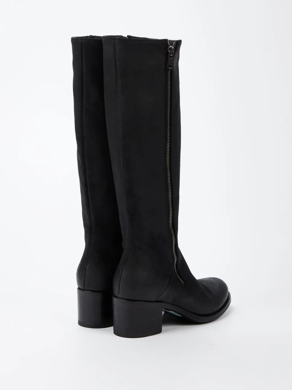 Pantanetti – Kniestiefel aus Veloursleder Schwarz