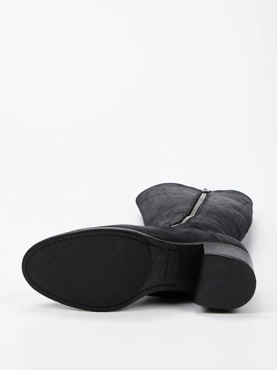 Pantanetti – Kniestiefel aus Veloursleder Schwarz