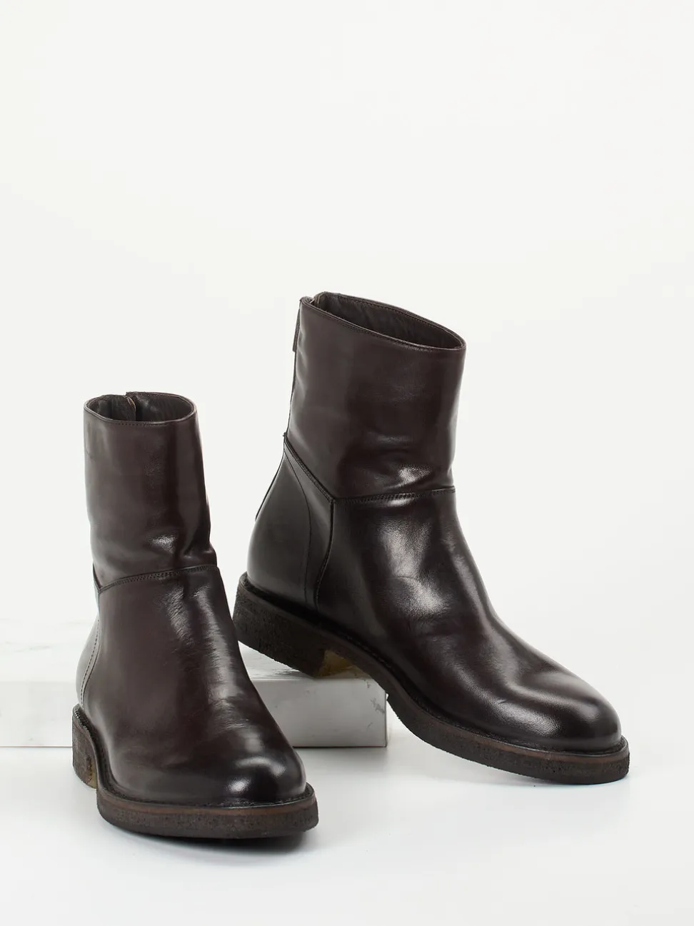 Pantanetti – Reißverschluss-Stiefelette aus Cordovanleder