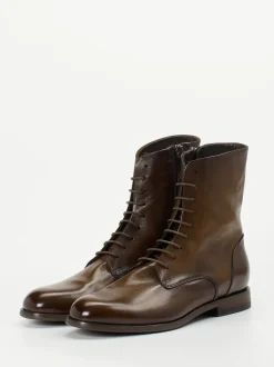 Pantanetti – Schnürboots aus Büffelleder Dunkelbraun
