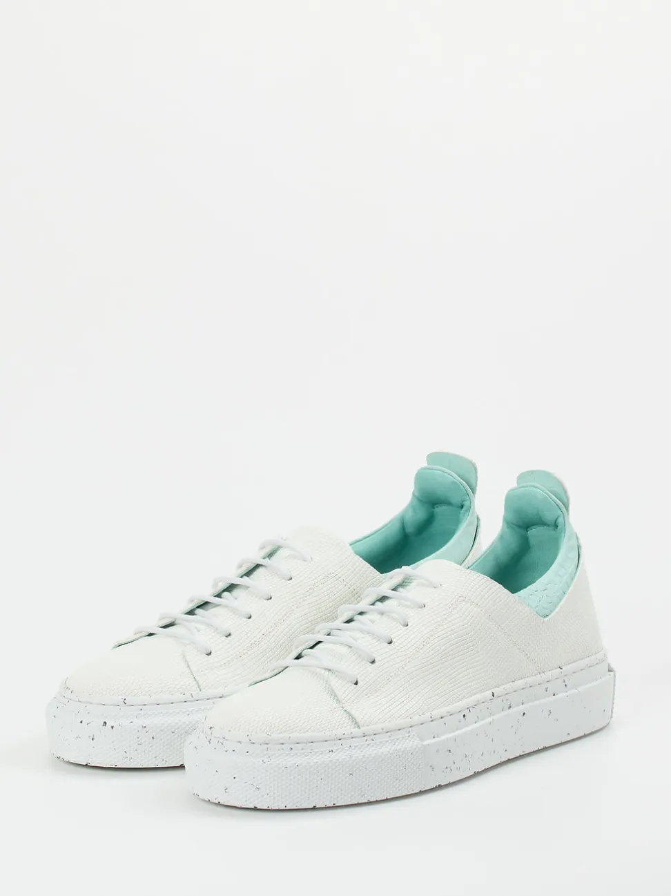 Pantanetti – Sneaker aus geprägtem Leder Offwhite