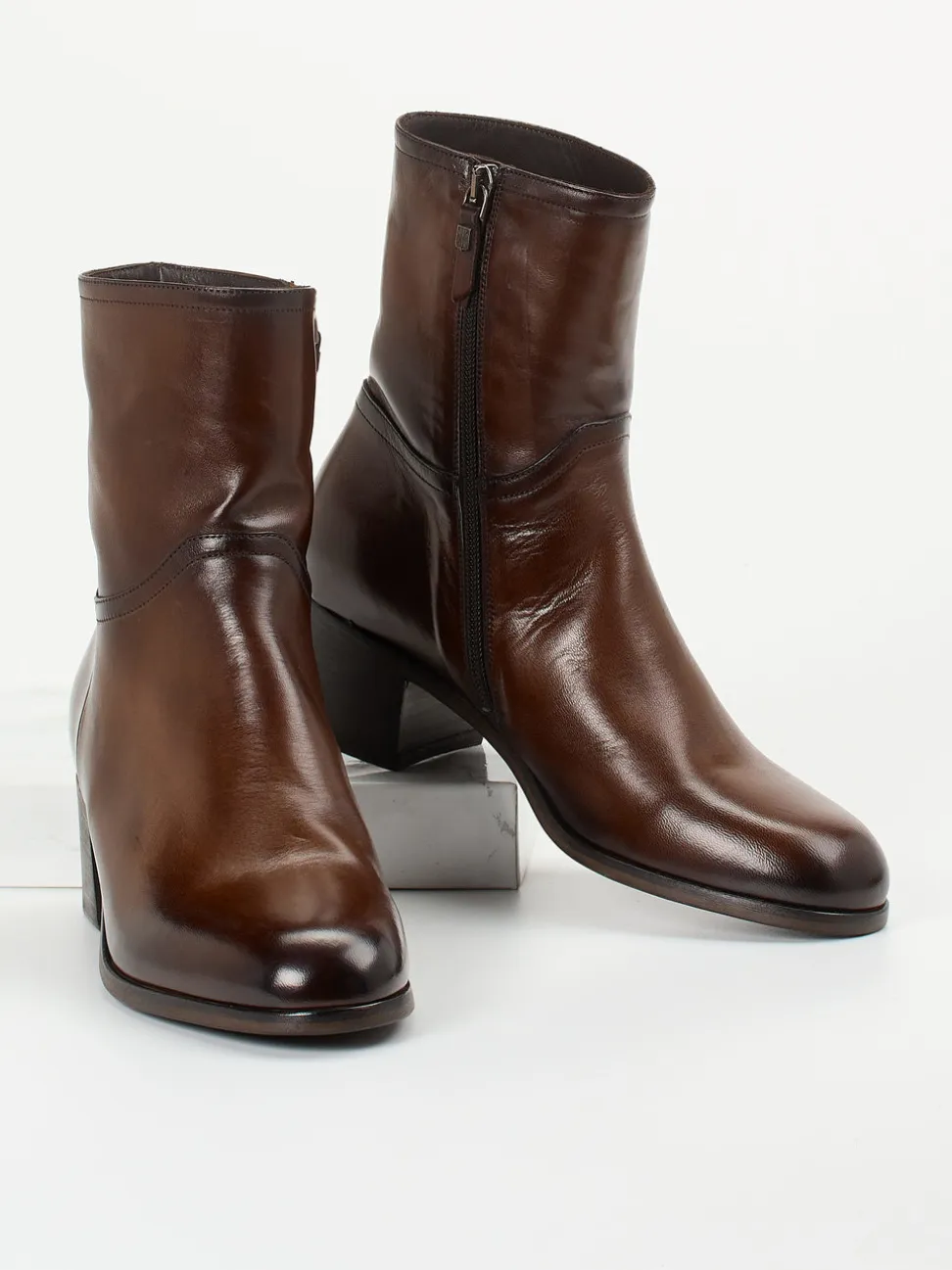 Pantanetti – Stiefelette aus Cordovanleder schokobraun