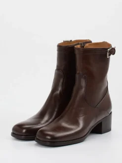 Pantanetti – Stiefelette aus Veloursleder Dunkelbraun