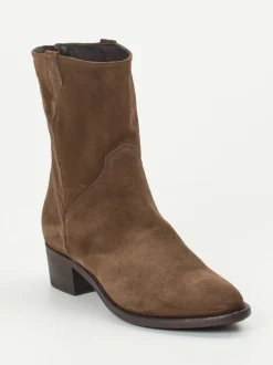 Pantanetti – Western-Stiefeletten aus Veloursleder Braun