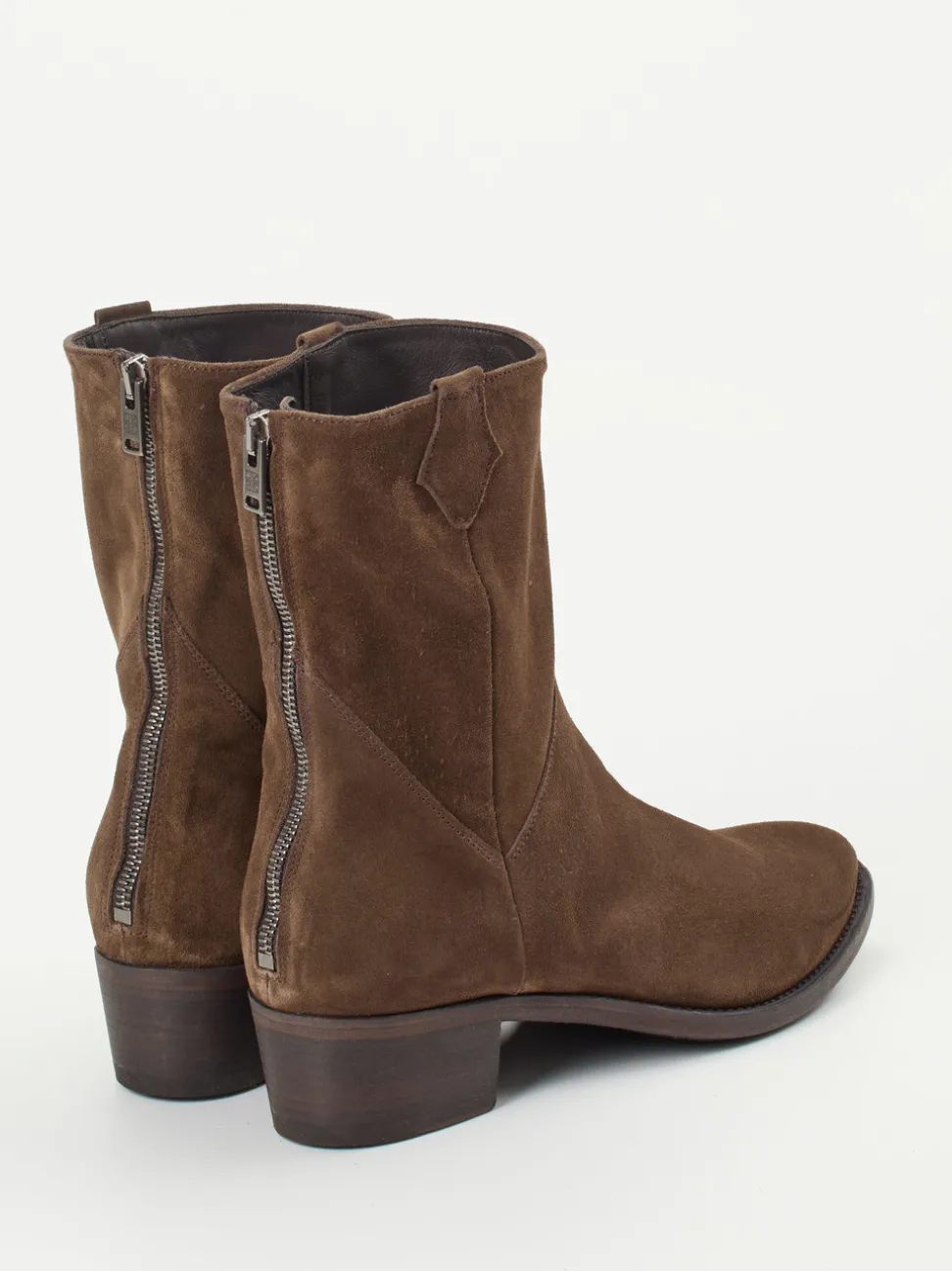 Pantanetti – Western-Stiefeletten aus Veloursleder Braun