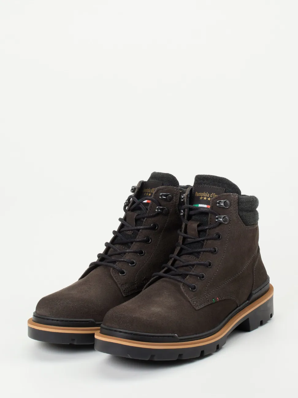 Pantofola d’Oro – Stiefeletten aus Veloursleder dunkelgrau