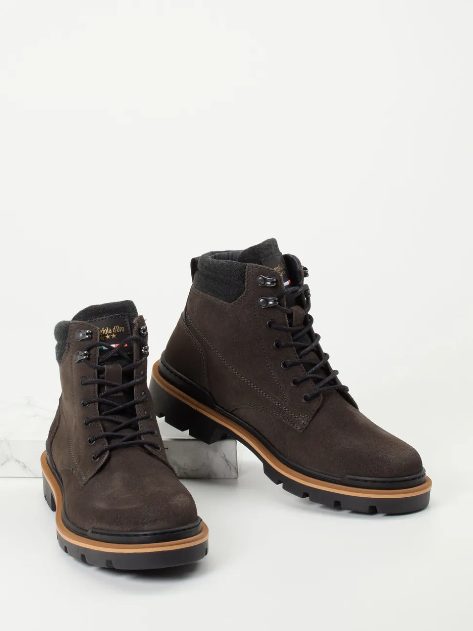 Pantofola d’Oro – Stiefeletten aus Veloursleder dunkelgrau