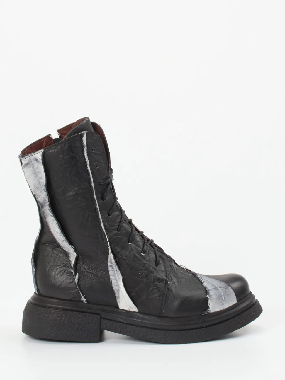 Papucei – Combat-Stiefelette aus Kalbleder schwarz