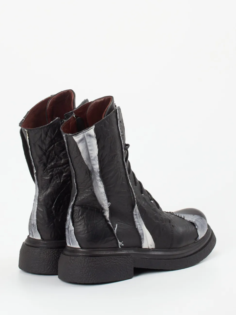 Papucei – Combat-Stiefelette aus Kalbleder schwarz