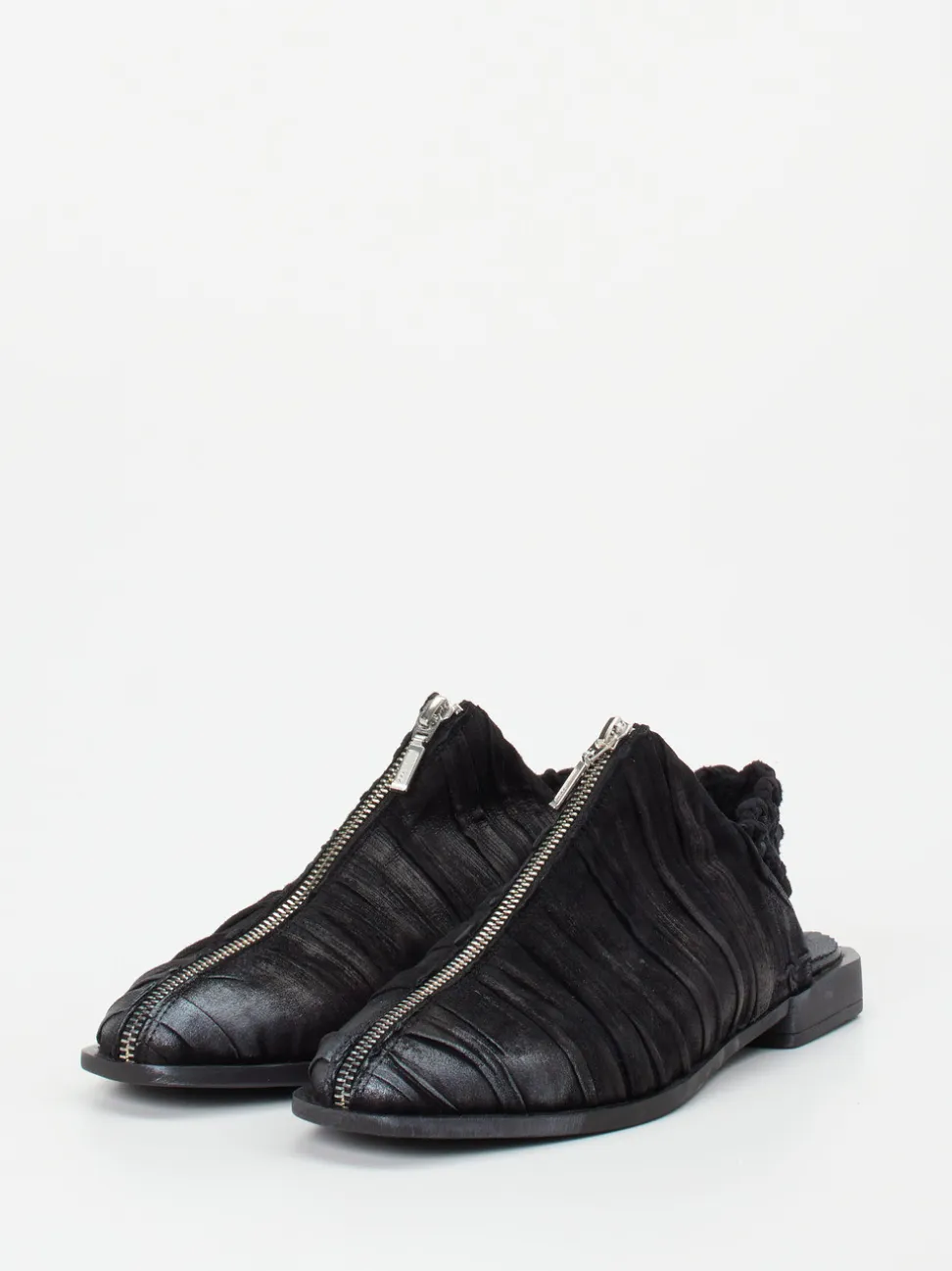 Papucei – Slingback-Schuhe aus Veloursleder schwarz