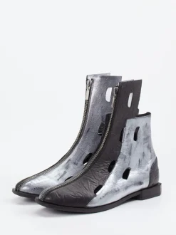 Papucei – Stiefeletten aus Kalbleder mit Metallic-Finish