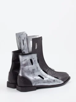 Papucei – Stiefeletten aus Kalbleder mit Metallic-Finish