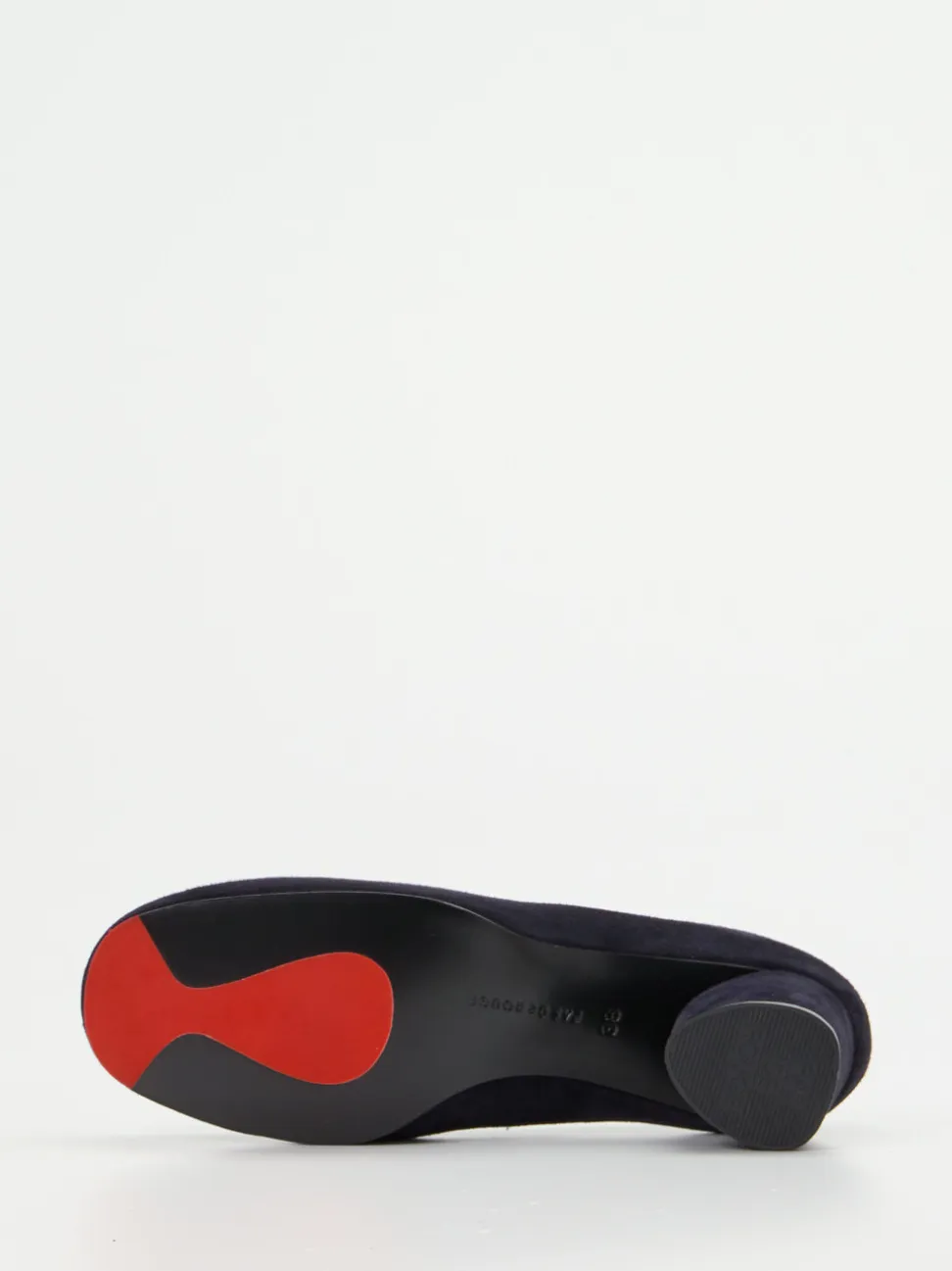 Pas de Rouge – Blockabsatz-Pumps aus Veloursleder Dunkelblau