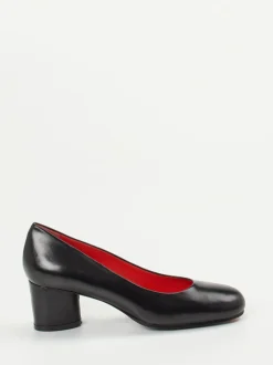 Pas de Rouge – Blockabsatz-Pumps aus Lammleder Schwarz