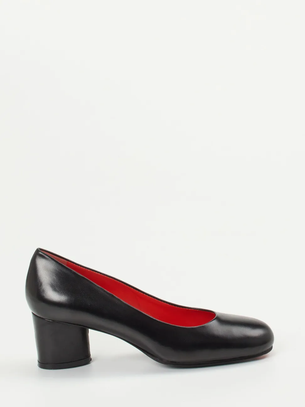 Pas de Rouge – Blockabsatz-Pumps aus Lammleder Schwarz