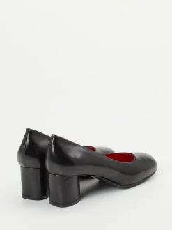 Pas de Rouge – Blockabsatz-Pumps aus Lammleder Schwarz