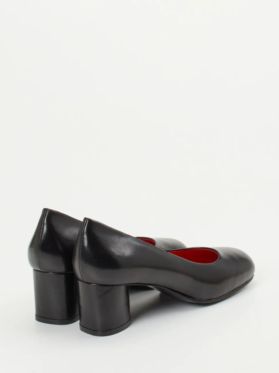 Pas de Rouge – Blockabsatz-Pumps aus Lammleder Schwarz