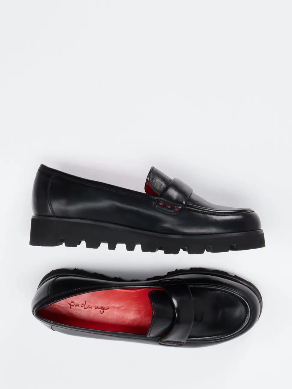 Pas de Rouge – Loafer aus Lammleder Schwarz