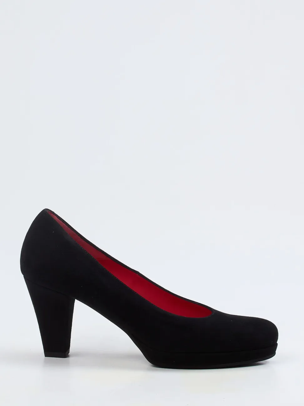 Pas de Rouge – Plateaupumps aus Veloursleder schwarz