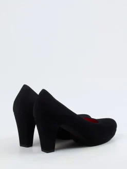 Pas de Rouge – Plateaupumps aus Veloursleder schwarz