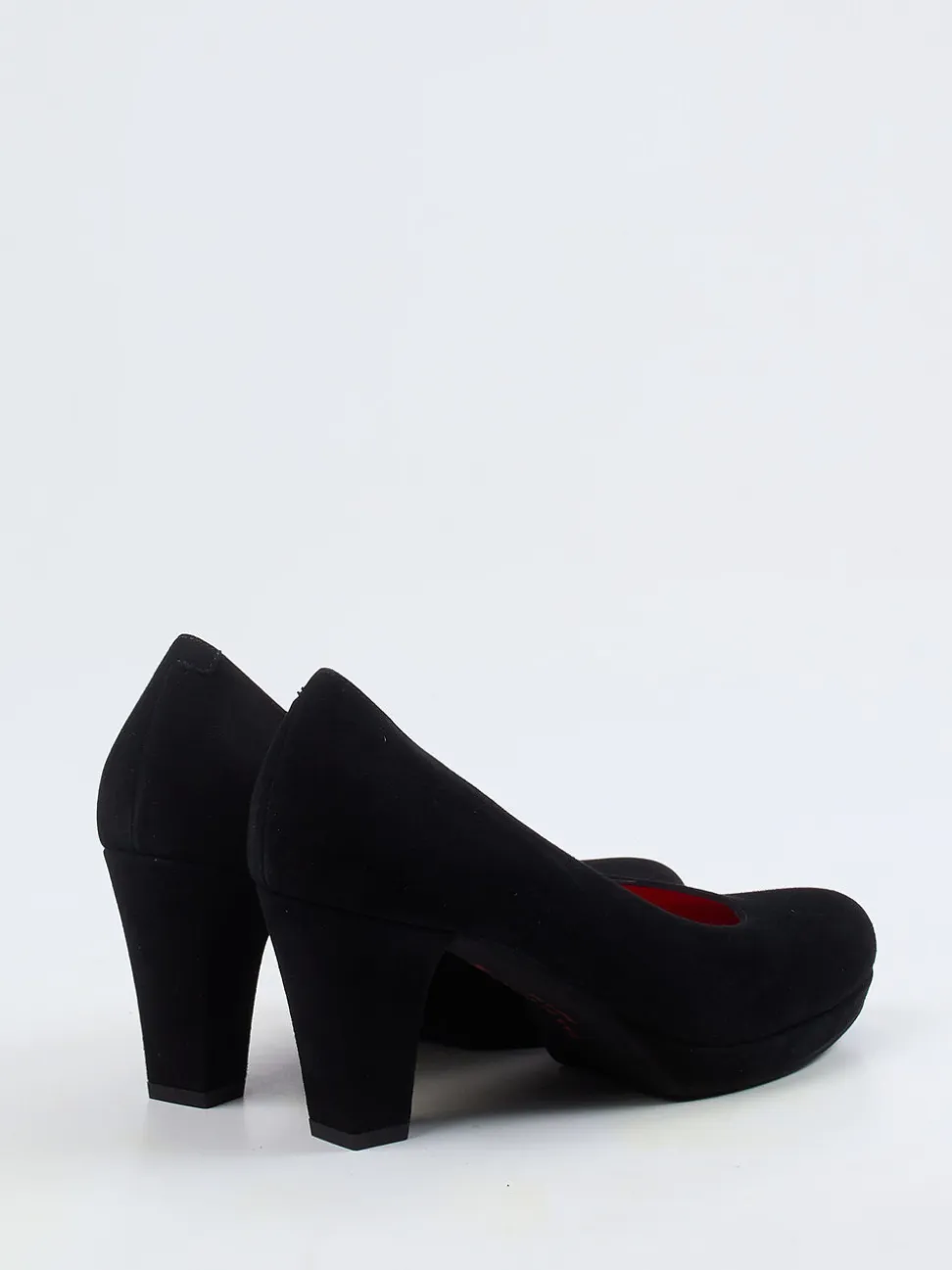 Pas de Rouge – Plateaupumps aus Veloursleder schwarz