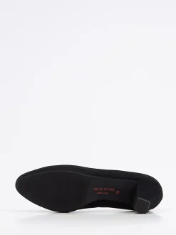 Pas de Rouge – Plateaupumps aus Veloursleder schwarz