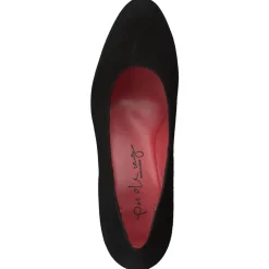 Pas de Rouge – Plateaupumps aus Veloursleder schwarz