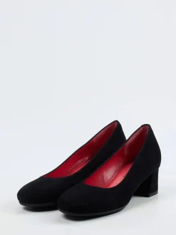Pas de Rouge – Pumps aus Veloursleder Schwarz