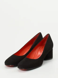 Pas de Rouge – Pumps aus Veloursleder schwarz