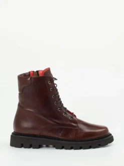 Pas de Rouge – Schnürboots aus Lammleder Dunkelbraun