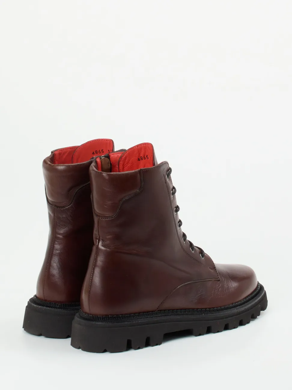 Pas de Rouge – Schnürboots aus Lammleder Dunkelbraun