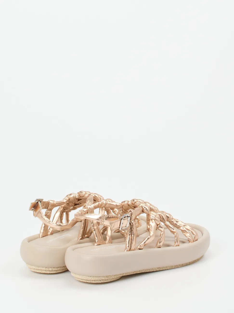 Patrizia Bonfanti – Keilsandalette aus Lammleder Roségold