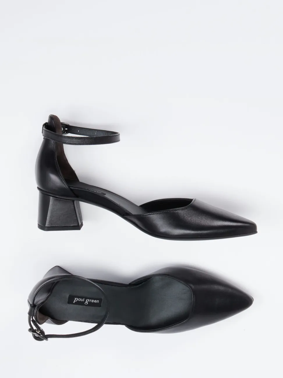 Paul Green – Ankle Strap Pumps aus Lammleder Schwarz