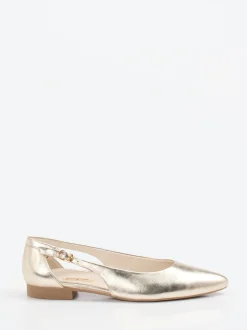 Paul Green – Ballerinas aus Metallicleder goldfarben