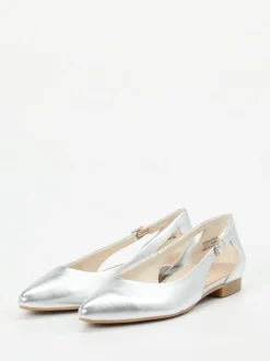 Paul Green – Ballerinas aus Kalbleder silber
