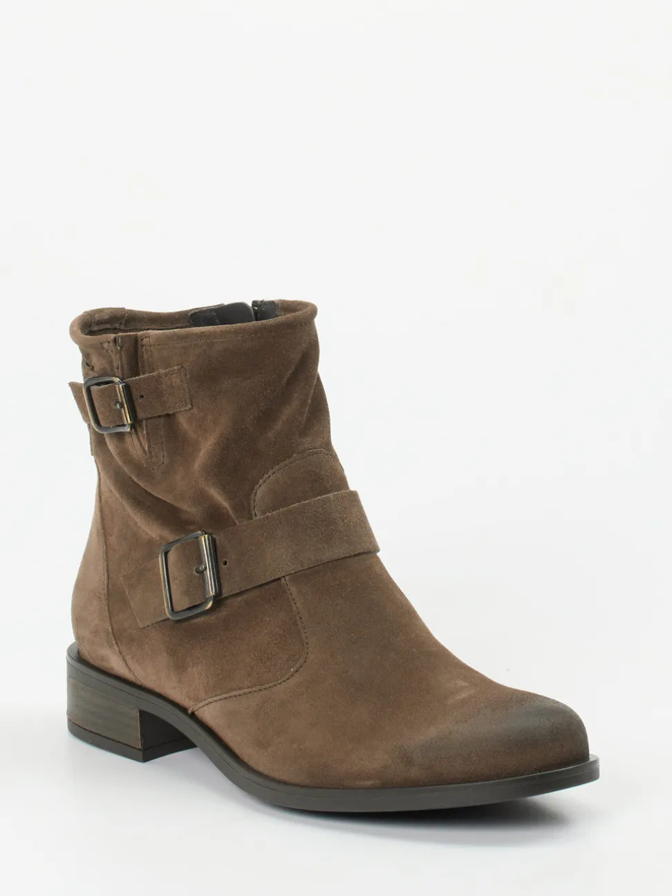 Paul Green – Biker-Stiefelette aus Veloursleder Braun