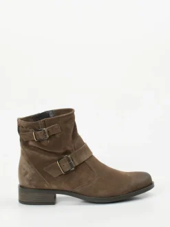 Paul Green – Biker-Stiefelette aus Veloursleder Braun