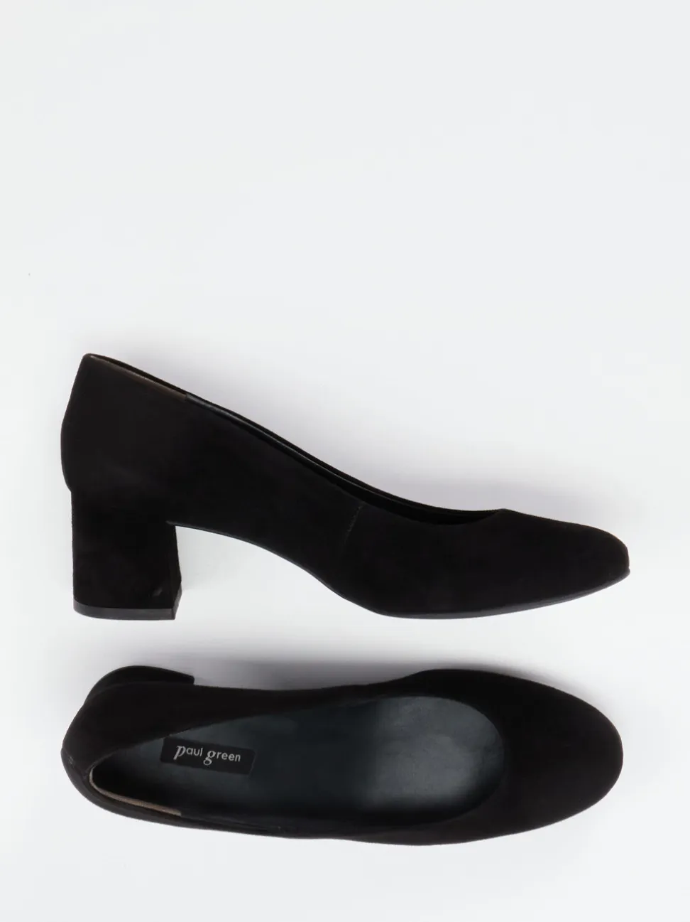 Paul Green – Blockabsatz-Pumps aus Veloursleder schwarz