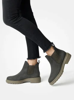 Paul Green – Chelsea Boots aus Nubukleder anthrazit
